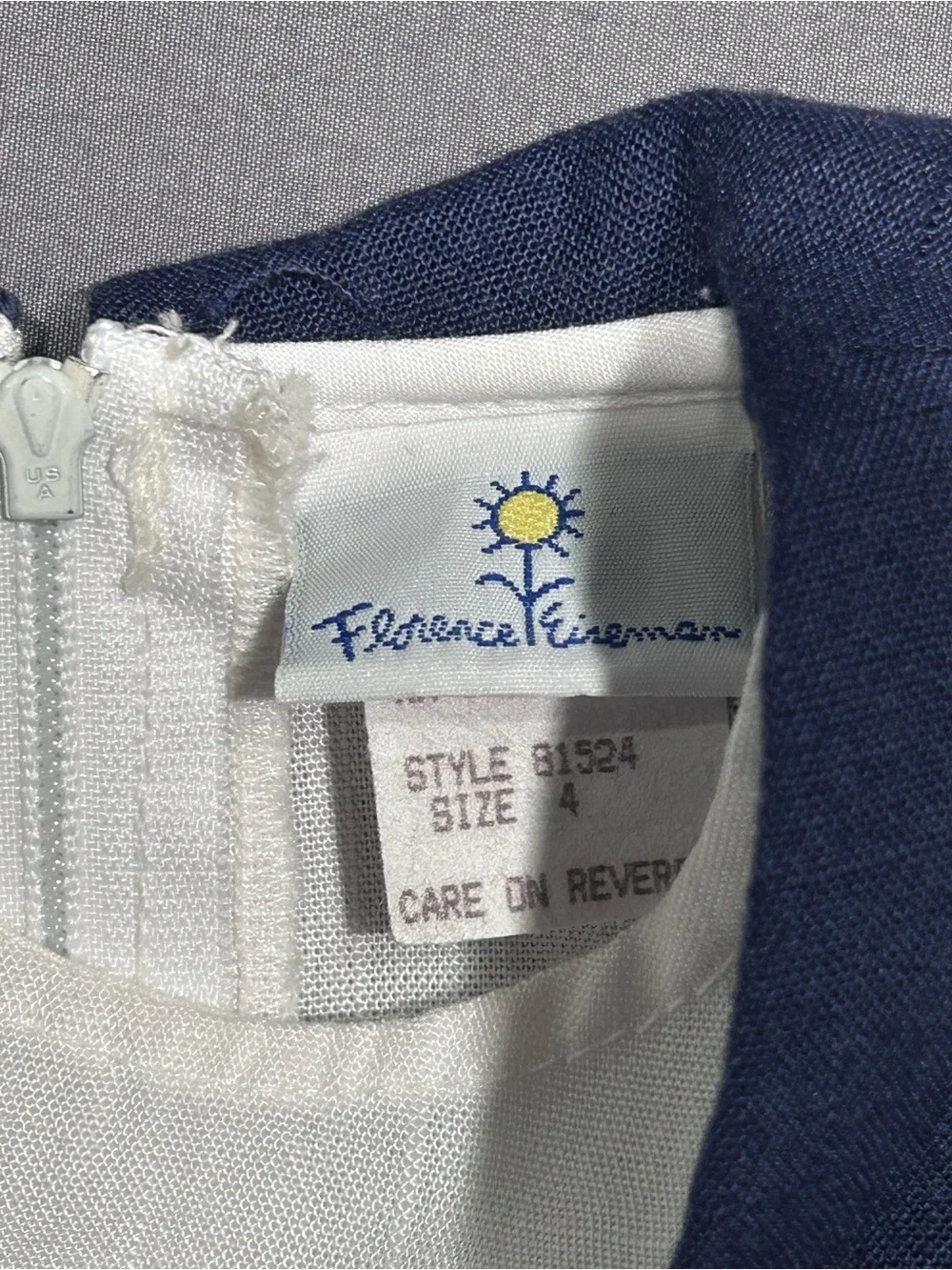 Vintage Florence Eiseman Girls White Nautical Sailor Dress